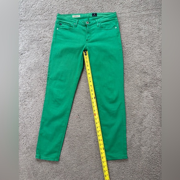 AG Adriano Goldschmied the Stevie Ankle Jeans Slim Straight Size 29 Kelly Green - Picture 9 of 11